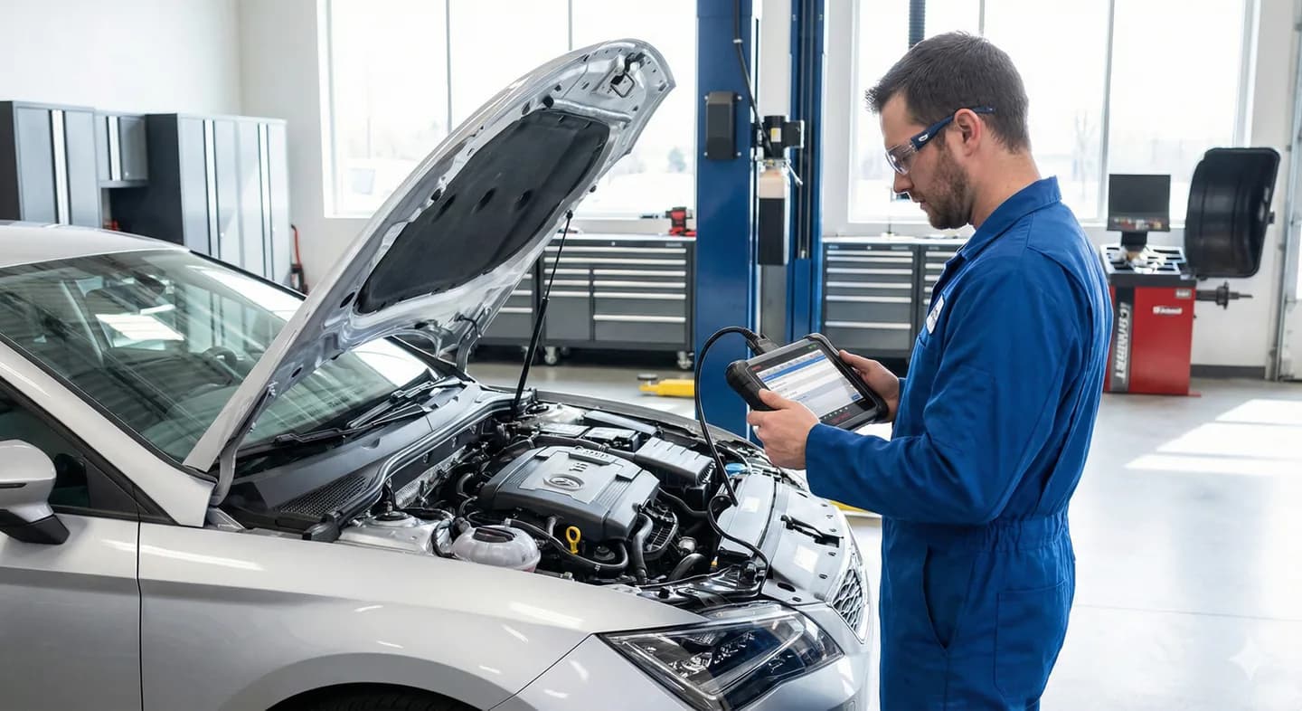 Illustrative vehicle diagnostics with the bonnet open