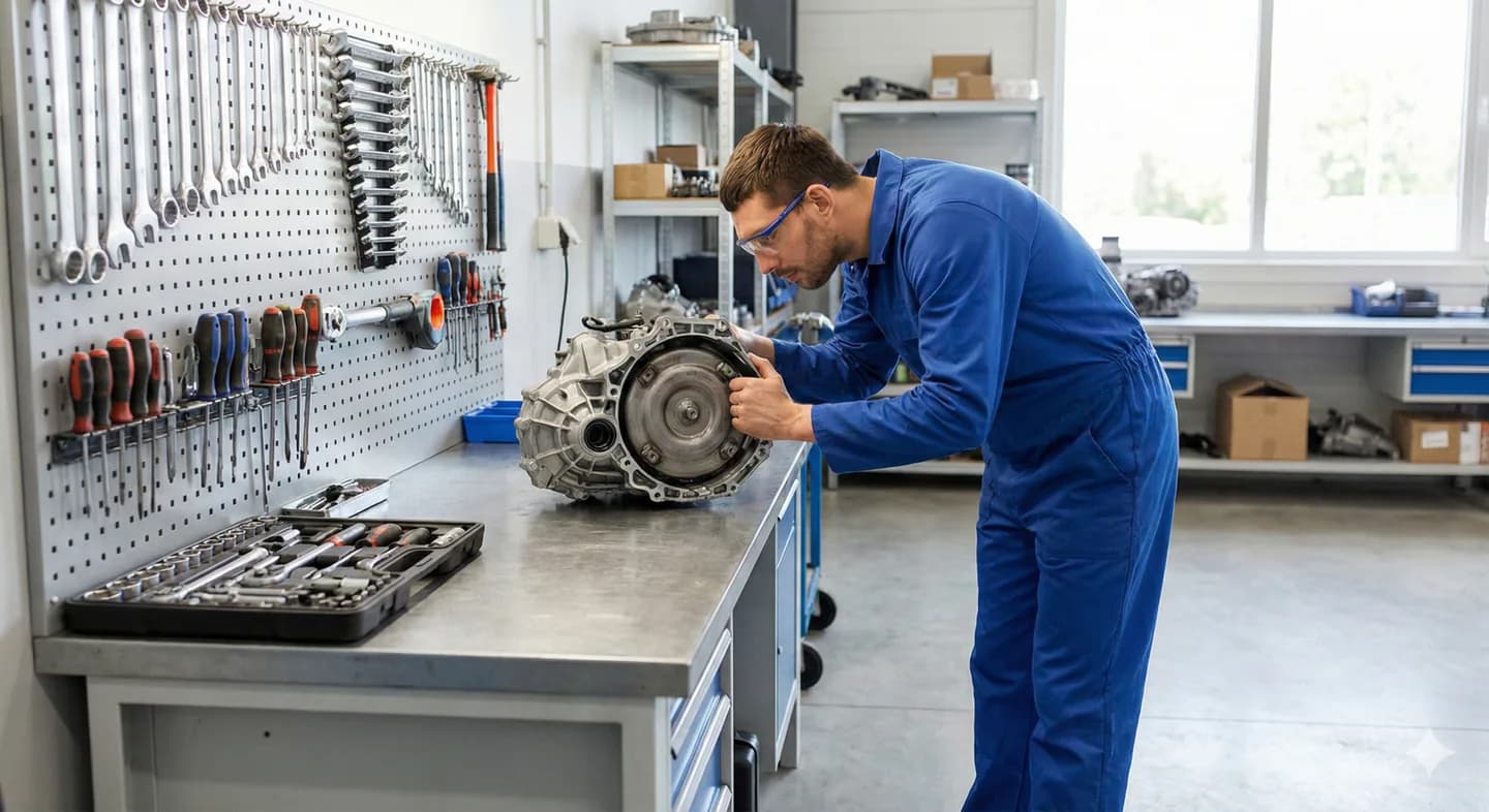 Illustrative inspection of a removed transmission